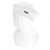 Buy the Garter stitch beret WHITE made of 100% cotton. Available in a wide variety of colors that match the Condor tights, socks, long cardigans and short cardigan jackets, girl boleros. Discover other models with bows or tassels in the ACCESSORIES FOR KIDS section. Ideal for back to school, school uniforms, and for special occasions such as communions, baptisms, weddings and Christmas. Very comfortable and high quality Condor.
