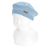 Buy the Garter stitch beret BABY BLUE made of 100% cotton. Available in a wide variety of colors that match the Condor tights, socks, long cardigans and short cardigan jackets, girl boleros. Discover other models with bows or tassels in the ACCESSORIES FOR KIDS section. Ideal for back to school, school uniforms, and for special occasions such as communions, baptisms, weddings and Christmas. Very comfortable and high quality Condor.