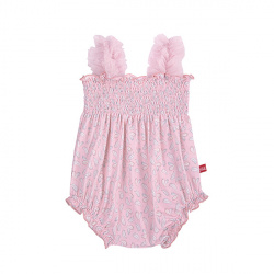 Pagliaccetto upf50 pink days smock, spalline tulle ROSA ANTICO
