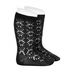 Buy Perle geometric openwork knee high socks BLACK in the online store Condor. Made in Spain. Visit the BABY ELASTIC OPENWORK SOCKS section where you will find more colors and products that you will surely fall in love with. We invite you to take a look around our online store.