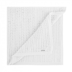 Spike stitch openwork shawl WHITE
