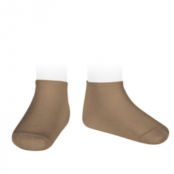 Elastic cotton trainer socks CAPPUCCINO