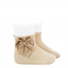 Buy Perle baby booties with satin bow and rolled cuff LINEN in the online store Condor. Made in Spain. Visit the PERLE BABY SOCKS section where you will find more colors and products that you will surely fall in love with. We invite you to take a look around our online store.