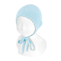 Links stitch openwork bonnet BABY BLUE