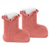 Compra Warm cotton ribbed socks with curling TERRACOTA en la tienda online Condor. Fabricado en España. Visita la sección SALES donde encontrarás más colores y productos que seguro que te enamorarán. Te invitamos a darte una vuelta por nuestra tienda online.