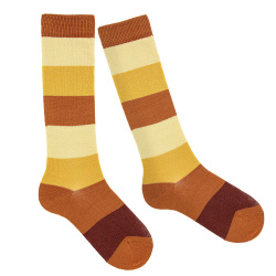 Knee socks with coloured wide stripes OXIDE