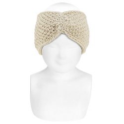 Knotted sand stitch hair turban LINEN