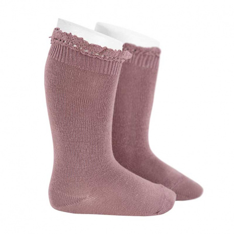 Buy Knee socks with lace edging cuff IRIS in the online store Condor. Made in Spain. Visit the LACE TRIM SOCKS section where you will find more colors and products that you will surely fall in love with. We invite you to take a look around our online store.