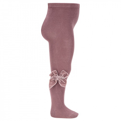 Cotton tights with side velvet bow IRIS