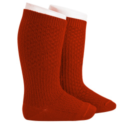 Merino wool-blend patterned knee socks CAULDRON