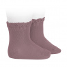 Buy Short socks with lace edging cuff IRIS in the online store Condor. Made in Spain. Visit the LACE TRIM SOCKS section where you will find more colors and products that you will surely fall in love with. We invite you to take a look around our online store.
