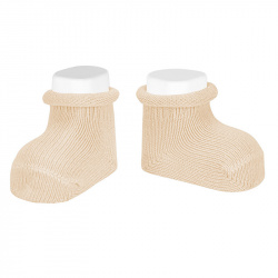Baby warm cotton socks with rolled-cuff LINEN