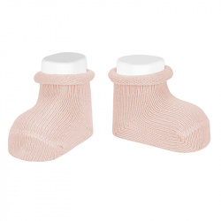 Baby warm cotton socks with rolled-cuff NUDE