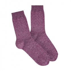 Cotton-wool vigore short socks AUBERGINE