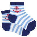 Nautical striped short socks PORCELAIN