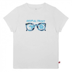 T-shirt manches courtes animal print pour enfant BLANC