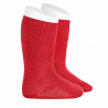 Buy Garter stitch knee high socks RED in the online store Condor. Made in Spain. Visit the PERLE BABY SOCKS section where you will find more colors and products that you will surely fall in love with. We invite you to take a look around our online store.