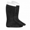 Buy Garter stitch knee high socks BLACK in the online store Condor. Made in Spain. Visit the PERLE BABY SOCKS section where you will find more colors and products that you will surely fall in love with. We invite you to take a look around our online store.