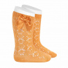 Buy Perle geometric openwork knee high sockswith bow PEACH in the online store Condor. Made in Spain. Visit the BABY ELASTIC OPENWORK SOCKS section where you will find more colors and products that you will surely fall in love with. We invite you to take a look around our online store.