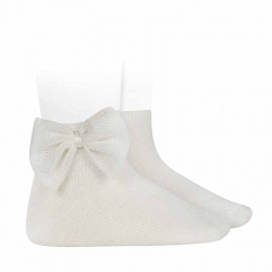 Ankle socks with tulle bow CREAM