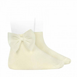 Ankle socks with tulle bow BEIGE