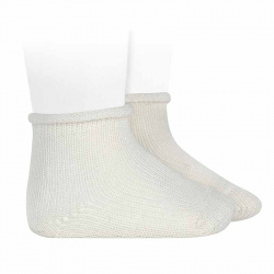 Perle baby socks with rolled cuff CREAM