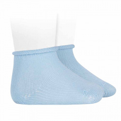 Perle baby socks with rolled cuff BABY BLUE