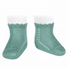 Buy Perle side openwork short socks FRESH GREEN in the online store Condor. Made in Spain. Visit the OUTLET section where you will find more colors and products that you will surely fall in love with. We invite you to take a look around our online store.