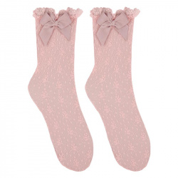 Buy Ceremony silk lace knee high tights withbow PALE PINK in the online store Condor. Made in Spain. Visit the CEREMONY FOR GIRL section where you will find more colors and products that you will surely fall in love with. We invite you to take a look around our online store.