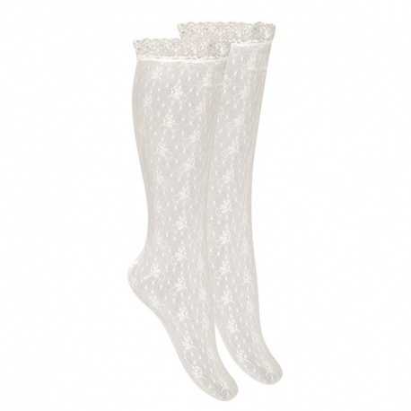 Buy Ceremony silk lace knee high tights WHITE in the online store Condor. Made in Spain. Visit the CEREMONY FOR GIRL section where you will find more colors and products that you will surely fall in love with. We invite you to take a look around our online store.