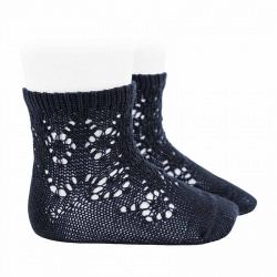 Buy Perle cotton socks with geometric openwork NAVY BLUE in the online store Condor. Made in Spain. Visit the BABY ELASTIC OPENWORK SOCKS section where you will find more colors and products that you will surely fall in love with. We invite you to take a look around our online store.