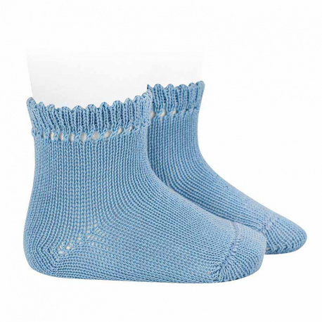 Buy Perle cotton socks with openwork cuff BLUISH in the online store Condor. Made in Spain. Visit the PERLE BABY SOCKS section where you will find more colors and products that you will surely fall in love with. We invite you to take a look around our online store.