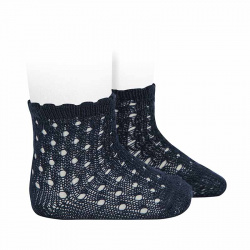 Buy Openwork extrafine perle socks with waved cuff NAVY BLUE in the online store Condor. Made in Spain. Visit the EXTRAFINE OPENWORK SOCKS section where you will find more colors and products that you will surely fall in love with. We invite you to take a look around our online store.