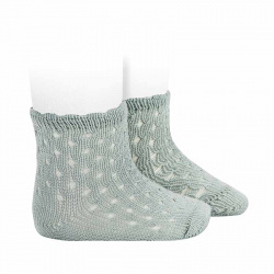 Buy Openwork extrafine perle socks with waved cuff SEA MIST in the online store Condor. Made in Spain. Visit the EXTRAFINE OPENWORK SOCKS section where you will find more colors and products that you will surely fall in love with. We invite you to take a look around our online store.