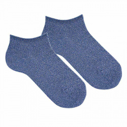 Metallic yarn trainer socks FRENCH BLUE