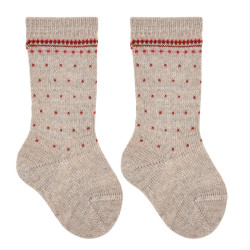 Compra Merino wool-blend border knee socks NOUGAT en la tienda online Condor. Fabricado en España. Visita la sección Fancy baby socks donde encontrarás más colores y productos que seguro que te enamorarán. Te invitamos a darte una vuelta por nuestra tienda online.