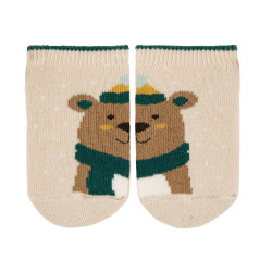 Compra Bear non-slip short socks LINEN en la tienda online Condor. Fabricado en España. Visita la sección Fancy baby socks donde encontrarás más colores y productos que seguro que te enamorarán. Te invitamos a darte una vuelta por nuestra tienda online.