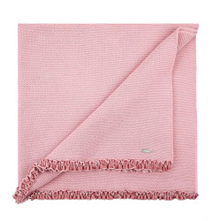 Buy Garter stitch shawl with velvet ruffle PALE PINK in the online store Condor. Made in Spain. Visit the AUTUMN-WINTER KNITWEAR section where you will find more colors and products that you will surely fall in love with. We invite you to take a look around our online store.