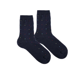 Compra Seaqual small dots embroidery short socks NAVY BLUE en la tienda online Condor. Fabricado en España. Visita la sección SEAQUAL donde encontrarás más colores y productos que seguro que te enamorarán. Te invitamos a darte una vuelta por nuestra tienda online.