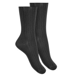 Buy Woman modal rib loose fitting socks BLACK in the online store Condor. Made in Spain. Visit the WOMAN AUTUMN-WINTER SOCKS section where you will find more colors and products that you will surely fall in love with. We invite you to take a look around our online store.