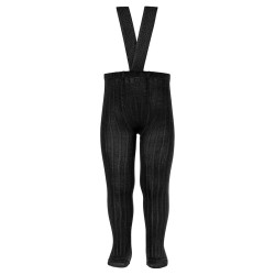 Buy Rib tights with elastic suspenders BLACK in the online store Condor. Made in Spain. Visit the TIGHTS WITH SUSPENDERS section where you will find more colors and products that you will surely fall in love with. We invite you to take a look around our online store.