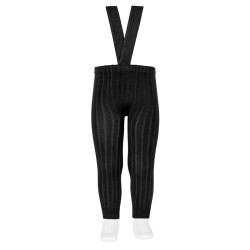 Buy Rib leggings with elastic suspenders BLACK in the online store Condor. Made in Spain. Visit the LEGGINGS section where you will find more colors and products that you will surely fall in love with. We invite you to take a look around our online store.