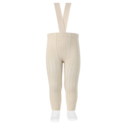 Buy Rib leggings with elastic suspenders LINEN in the online store Condor. Made in Spain. Visit the LEGGINGS section where you will find more colors and products that you will surely fall in love with. We invite you to take a look around our online store.