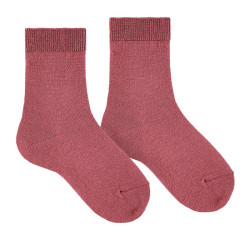 Merino wool short socks PLUM