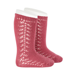 Buy Warm cotton knee socks with side openwork CARMINE in the online store Condor. Made in Spain. Visit the WARM OPENWORK BABY SOCKS section where you will find more colors and products that you will surely fall in love with. We invite you to take a look around our online store.