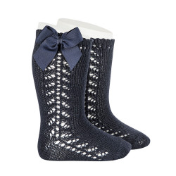 Buy Side openwork warm cotton knee socks with bow NAVY BLUE in the online store Condor. Made in Spain. Visit the WARM OPENWORK BABY SOCKS section where you will find more colors and products that you will surely fall in love with. We invite you to take a look around our online store.