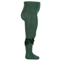 Buy Cotton tights with side velvet bow BOTTLE GREEN in the online store Condor. Made in Spain. Visit the TIGHTS WITH BOWS section where you will find more colors and products that you will surely fall in love with. We invite you to take a look around our online store.