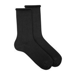 Buy Men modal loose fitting socks with rolled cuff BLACK in the online store Condor. Made in Spain. Visit the AUTUMN-WINTER MAN SOCKS section where you will find more colors and products that you will surely fall in love with. We invite you to take a look around our online store.