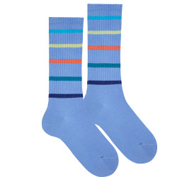 Buy 5 colored stripes sport socks PORCELAIN in the online store Condor. Made in Spain. Visit the RETRO SPORT SOCKS section where you will find more colors and products that you will surely fall in love with. We invite you to take a look around our online store.