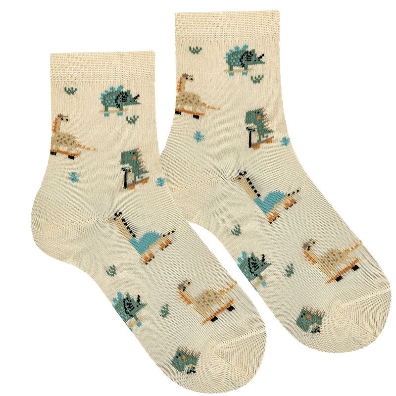 Buy Small dino embroidery socks LINEN in the online store Condor. Made in Spain. Visit the FANCY SPRING CHILDREN SOCKS section where you will find more colors and products that you will surely fall in love with. We invite you to take a look around our online store.